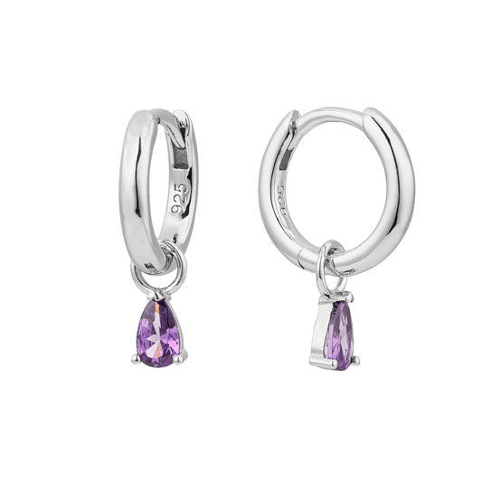 SILVER TEARDROP HUGGIE SET - LOVEY BY LOVEY