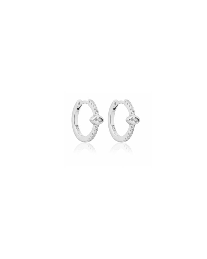 SILVER DIAMOND HOOPS - LOVEY BY LOVEY