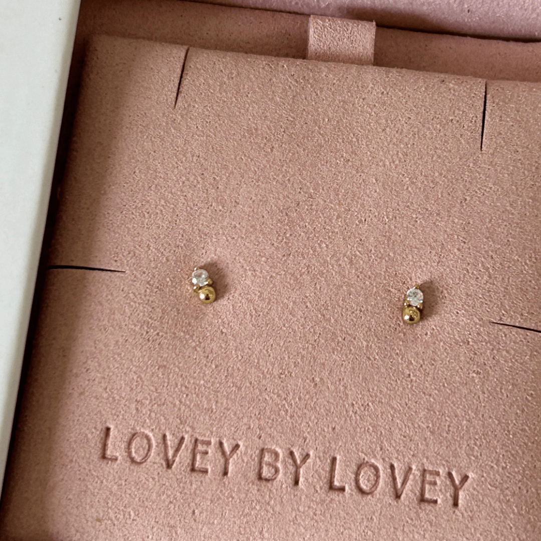 18K GOLD BOBBIE STUDS - LOVEY BY LOVEY