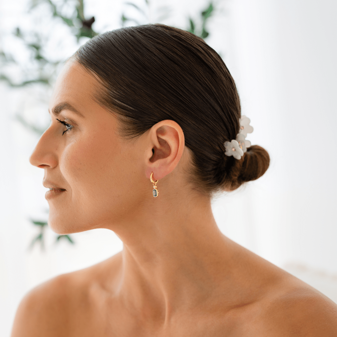 18k GOLD PENDANT CHARM HUGGIE SET - LOVEY BY LOVEY