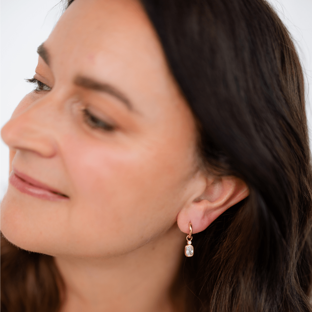 18k GOLD PENDANT CHARM HUGGIE SET - LOVEY BY LOVEY