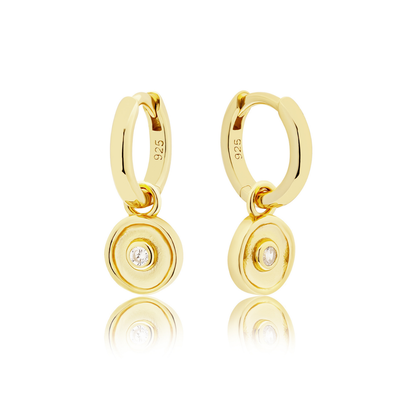 18K GOLD SOLARE (DIAMOND) HUGGIE SET