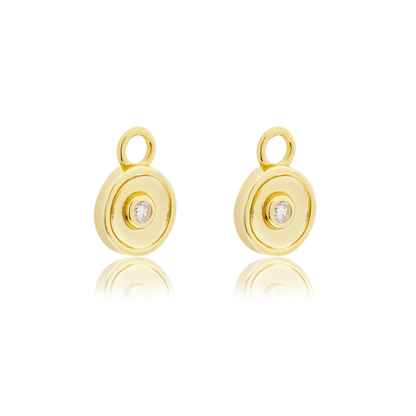 18K GOLD SOLARE (DIAMOND) HUGGIE SET