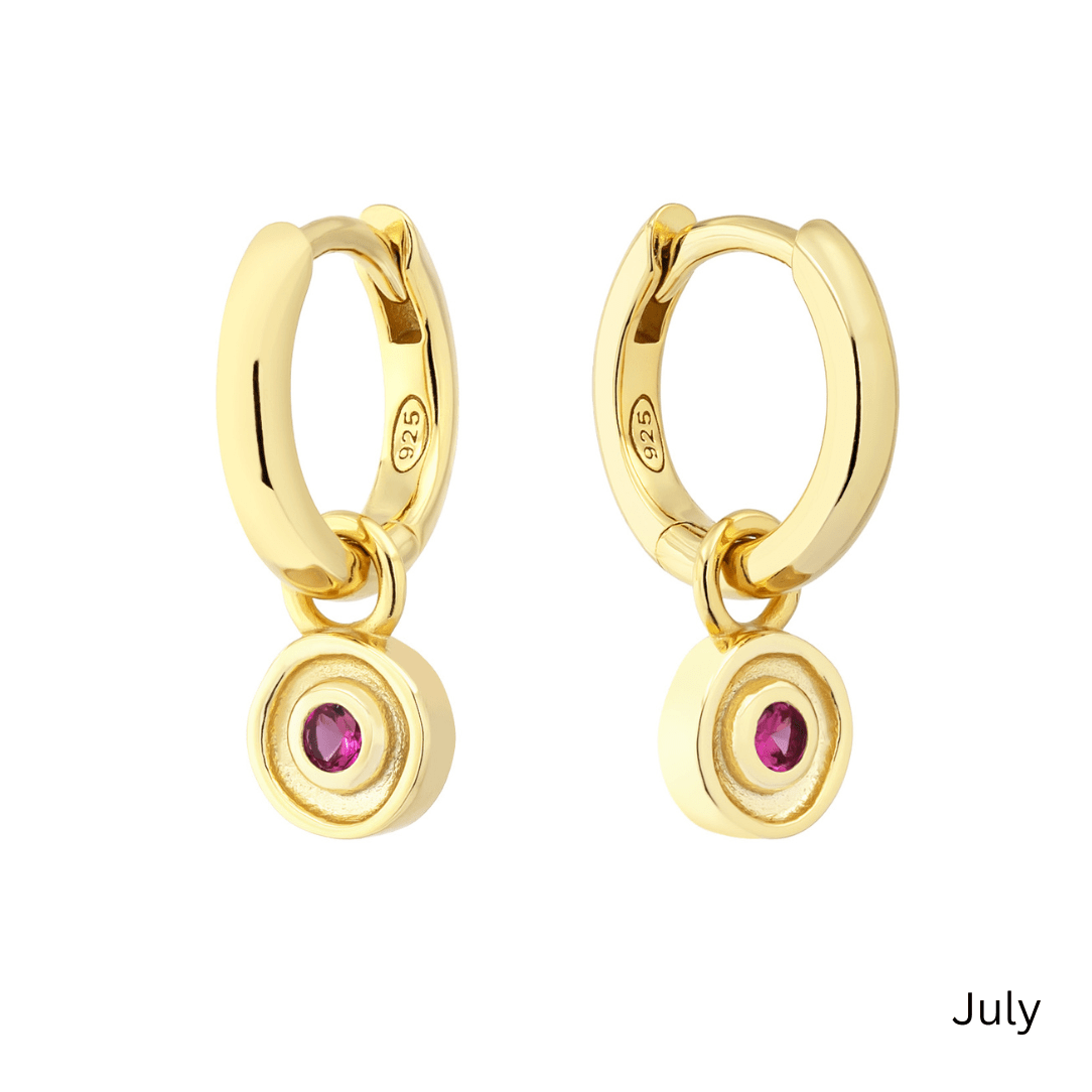 18K GOLD SOLSTICE (BIRTHSTONE) HUGGIE SET - LOVEY BY LOVEY