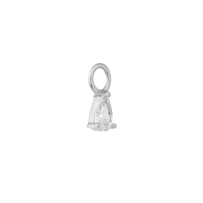 SILVER CLEAR TEARDROP CHARM - LOVEY BY LOVEY