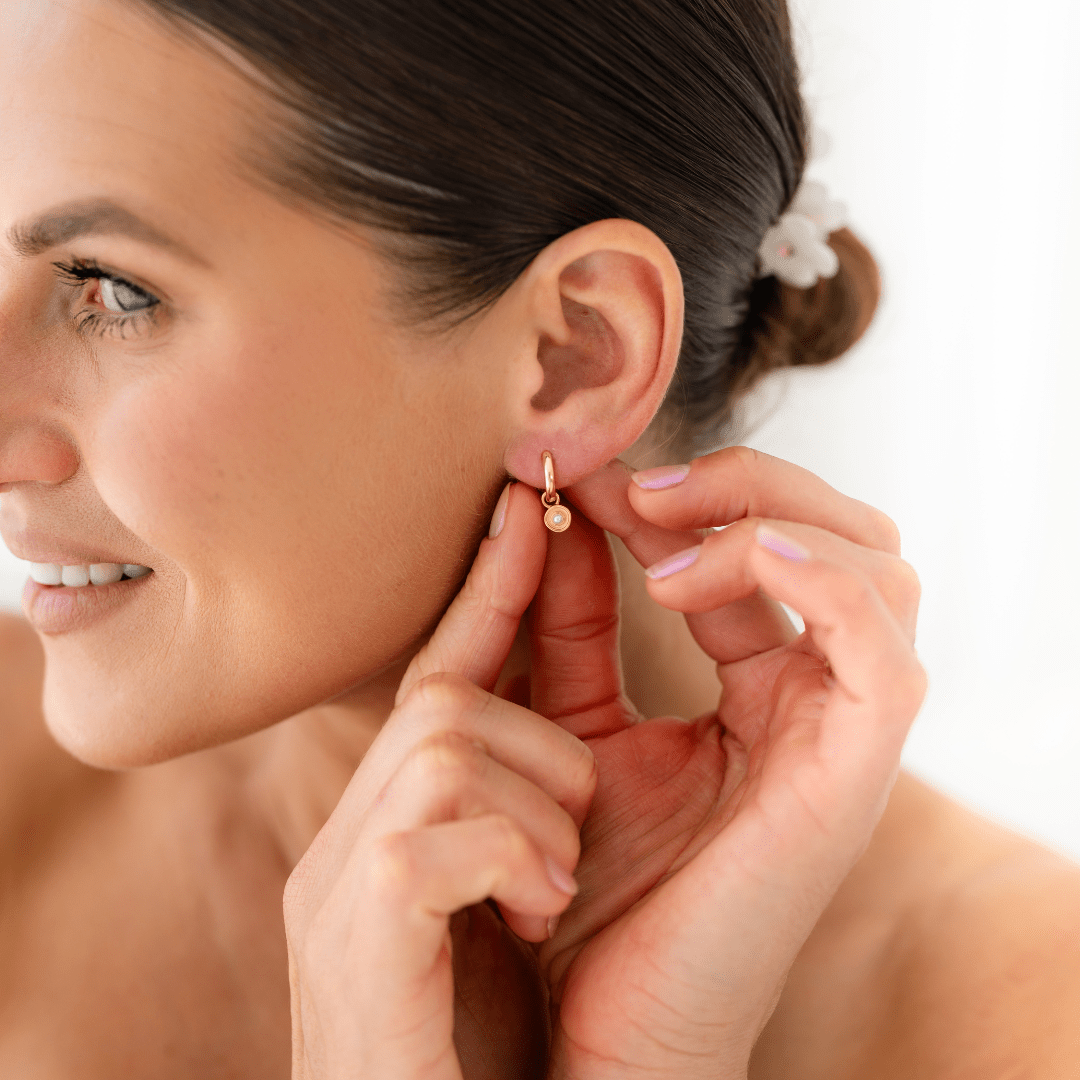 18K GOLD SOLSTICE (BIRTHSTONE) HUGGIE SET - LOVEY BY LOVEY