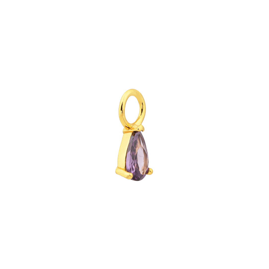 18K GOLD TEARDROP (LAVENDER) CHARM - LOVEY BY LOVEY
