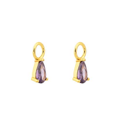 18K GOLD TEARDROP (LAVENDER) CHARM - LOVEY BY LOVEY