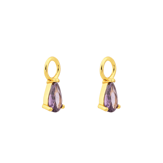 18K GOLD TEARDROP (LAVENDER) CHARM - LOVEY BY LOVEY