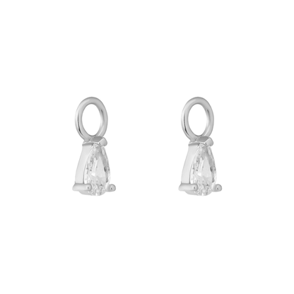 SILVER CLEAR TEARDROP CHARM - LOVEY BY LOVEY