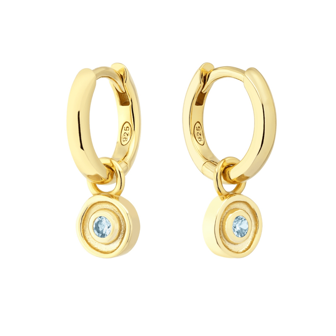 18K GOLD SOLSTICE (BIRTHSTONE) HUGGIE SET - LOVEY BY LOVEY