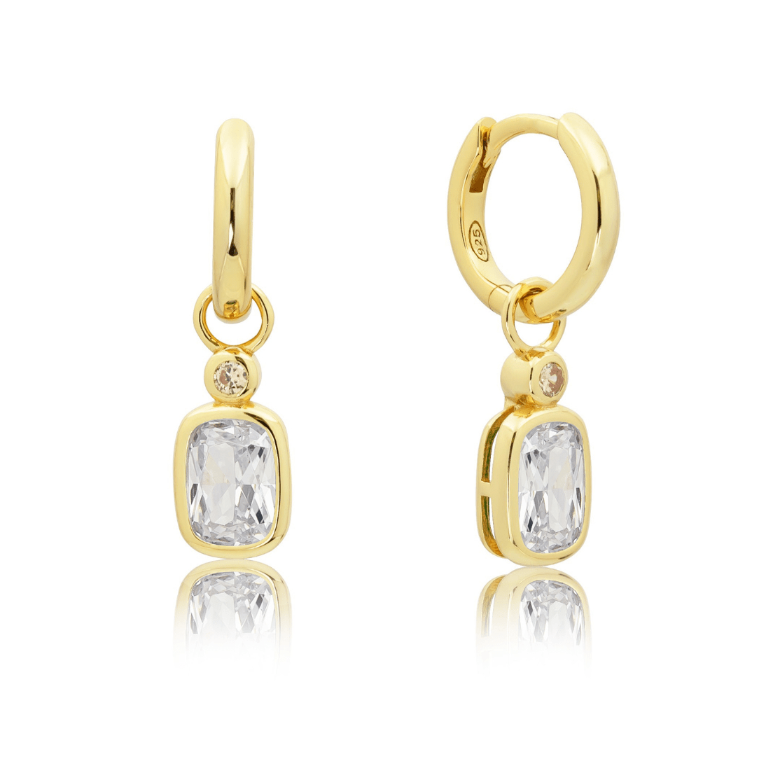 18k GOLD PENDANT CHARM HUGGIE SET - LOVEY BY LOVEY