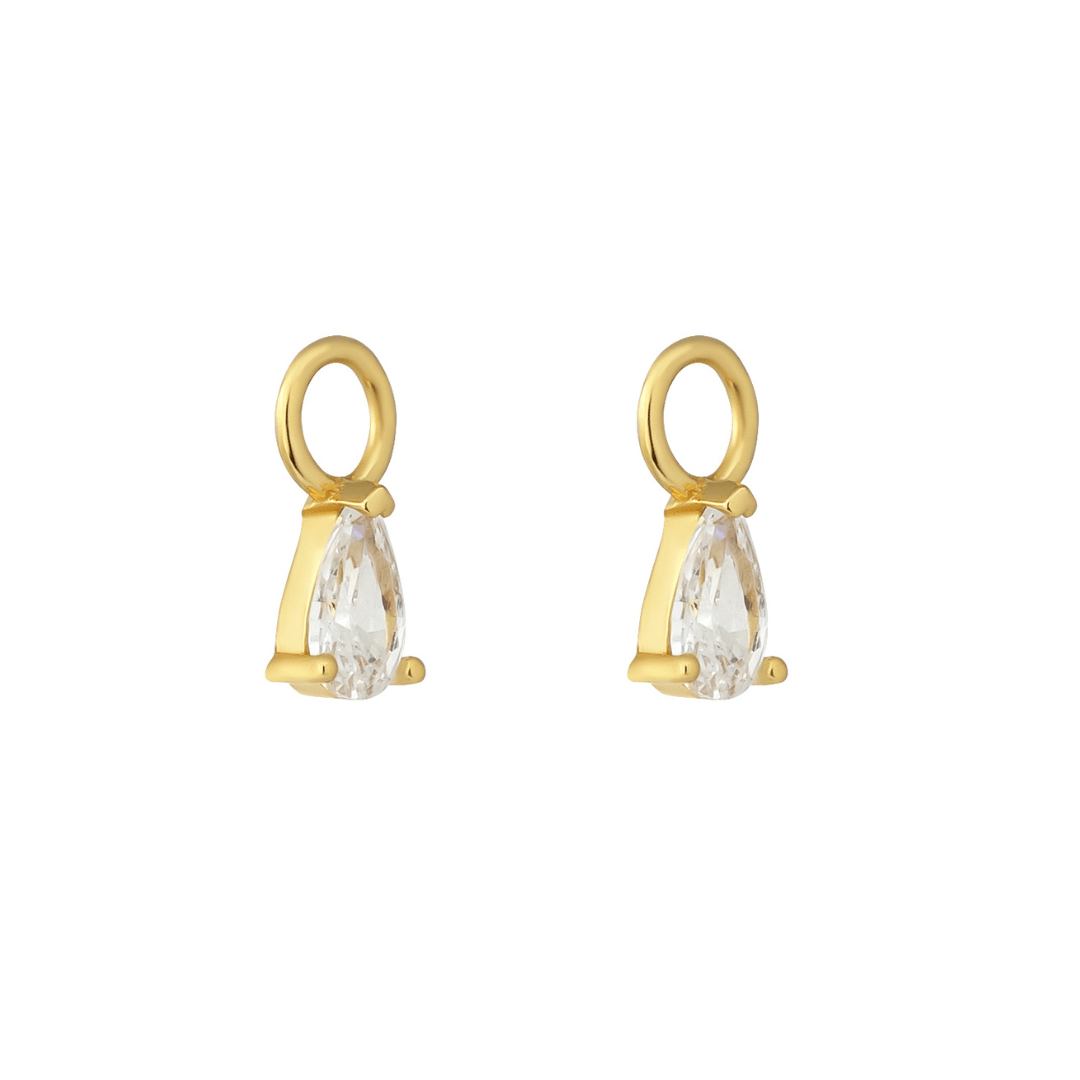 18k GOLD TEARDROP (CLEAR) CHARM - LOVEY BY LOVEY