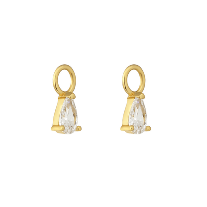 18k GOLD TEARDROP (CLEAR) CHARM - LOVEY BY LOVEY