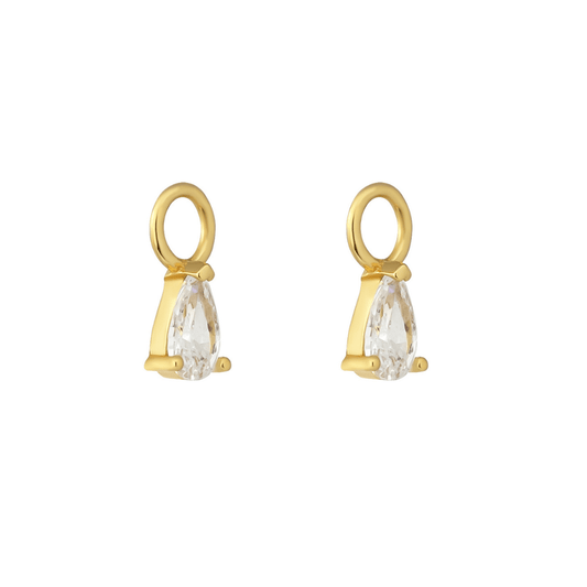 18k GOLD TEARDROP (CLEAR) CHARM - LOVEY BY LOVEY