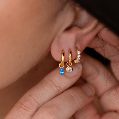 18k GOLD TEARDROP HUGGIE SET - LOVEY BY LOVEY