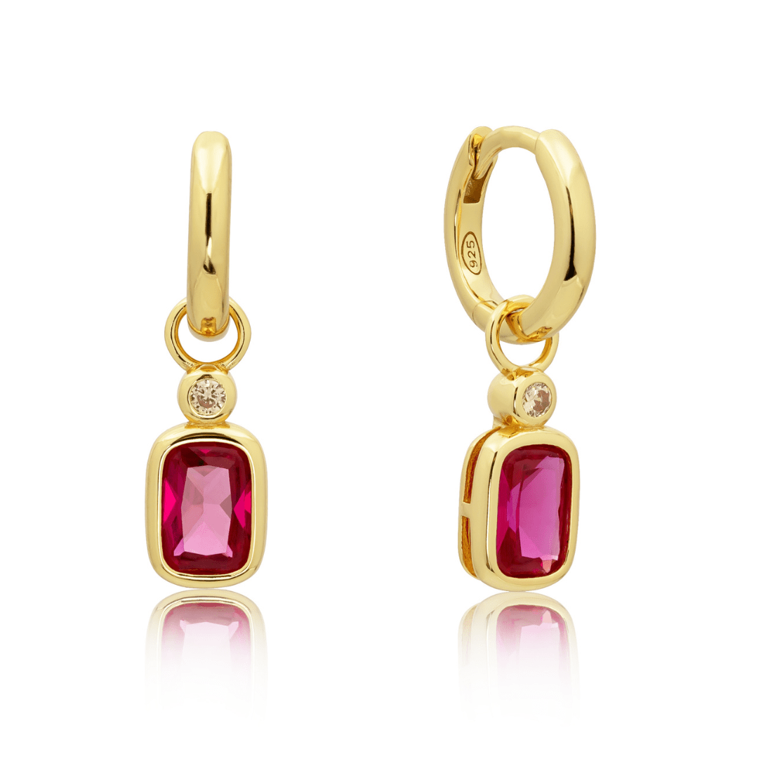 18k GOLD PENDANT CHARM HUGGIE SET - LOVEY BY LOVEY