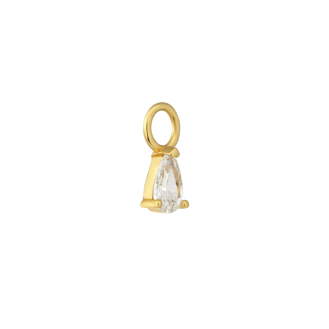 18k GOLD TEARDROP (CLEAR) CHARM - LOVEY BY LOVEY