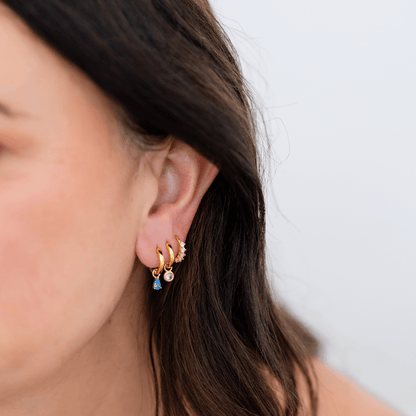 18k GOLD TEARDROP HUGGIE SET - LOVEY BY LOVEY