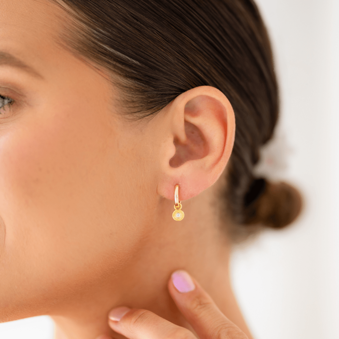 18K GOLD SOLSTICE (BIRTHSTONE) HUGGIE SET - LOVEY BY LOVEY