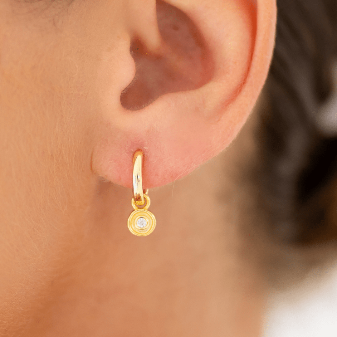 18K GOLD SOLSTICE (BIRTHSTONE) HUGGIE SET - LOVEY BY LOVEY