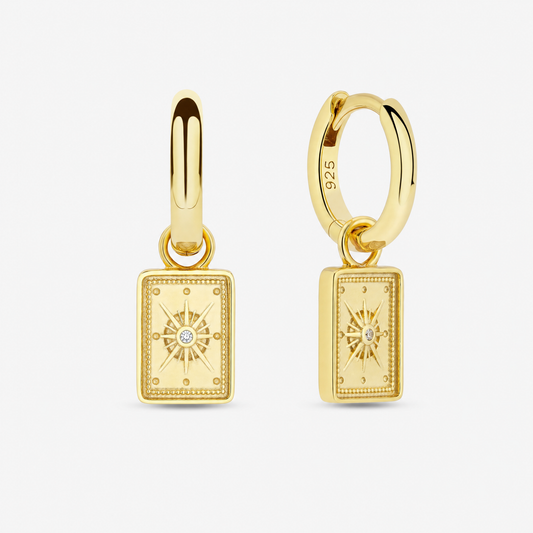 COMPASS CHARM HUGGIE SET