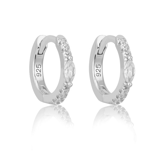 Mykonos 12.5mm Huggies | Silver