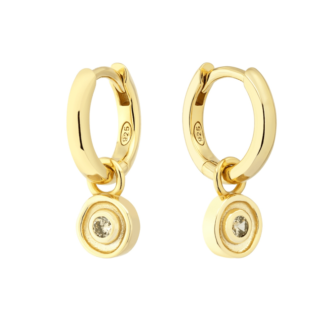 18K GOLD SOLSTICE (BIRTHSTONE) HUGGIE SET - LOVEY BY LOVEY