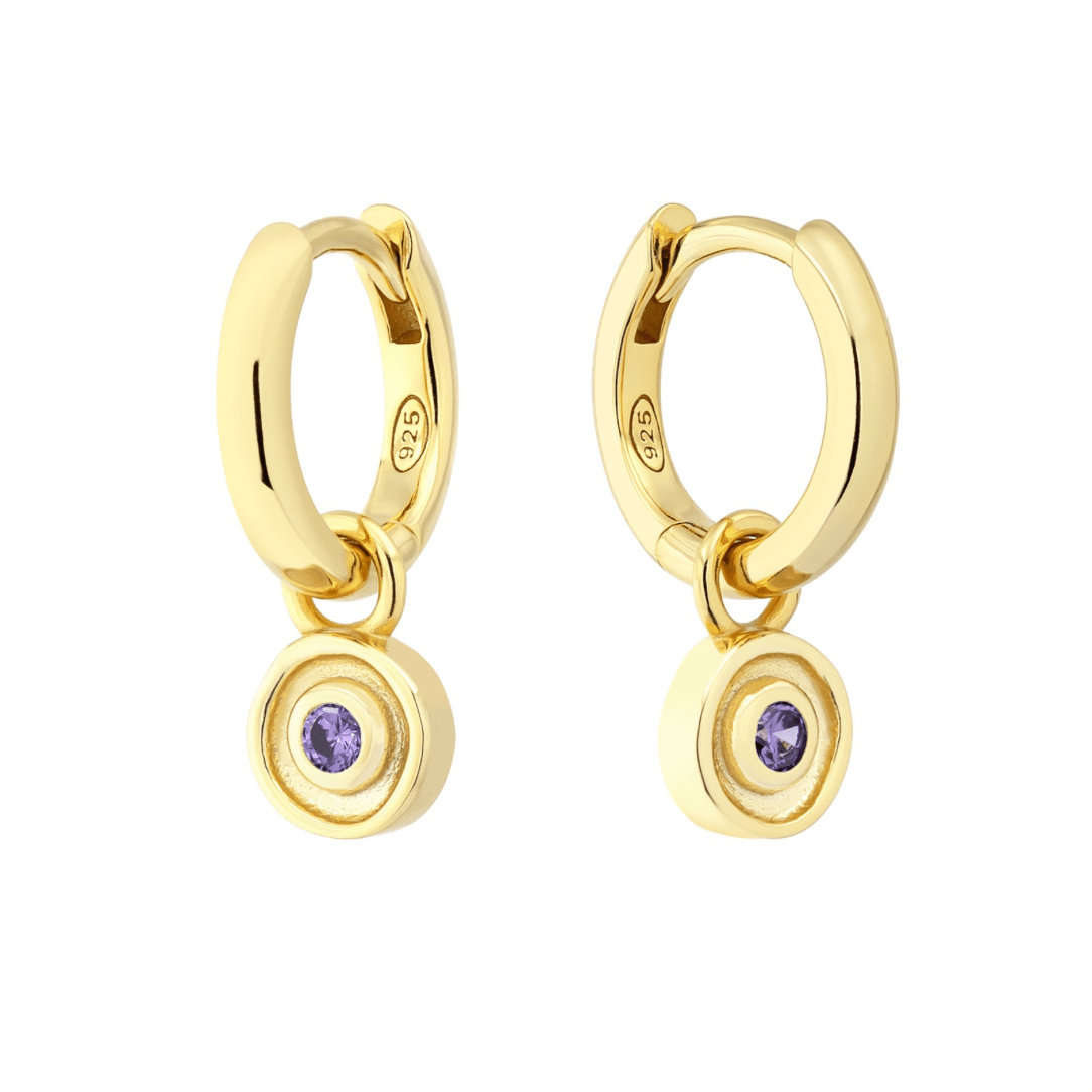 18K GOLD SOLSTICE (BIRTHSTONE) HUGGIE SET - LOVEY BY LOVEY