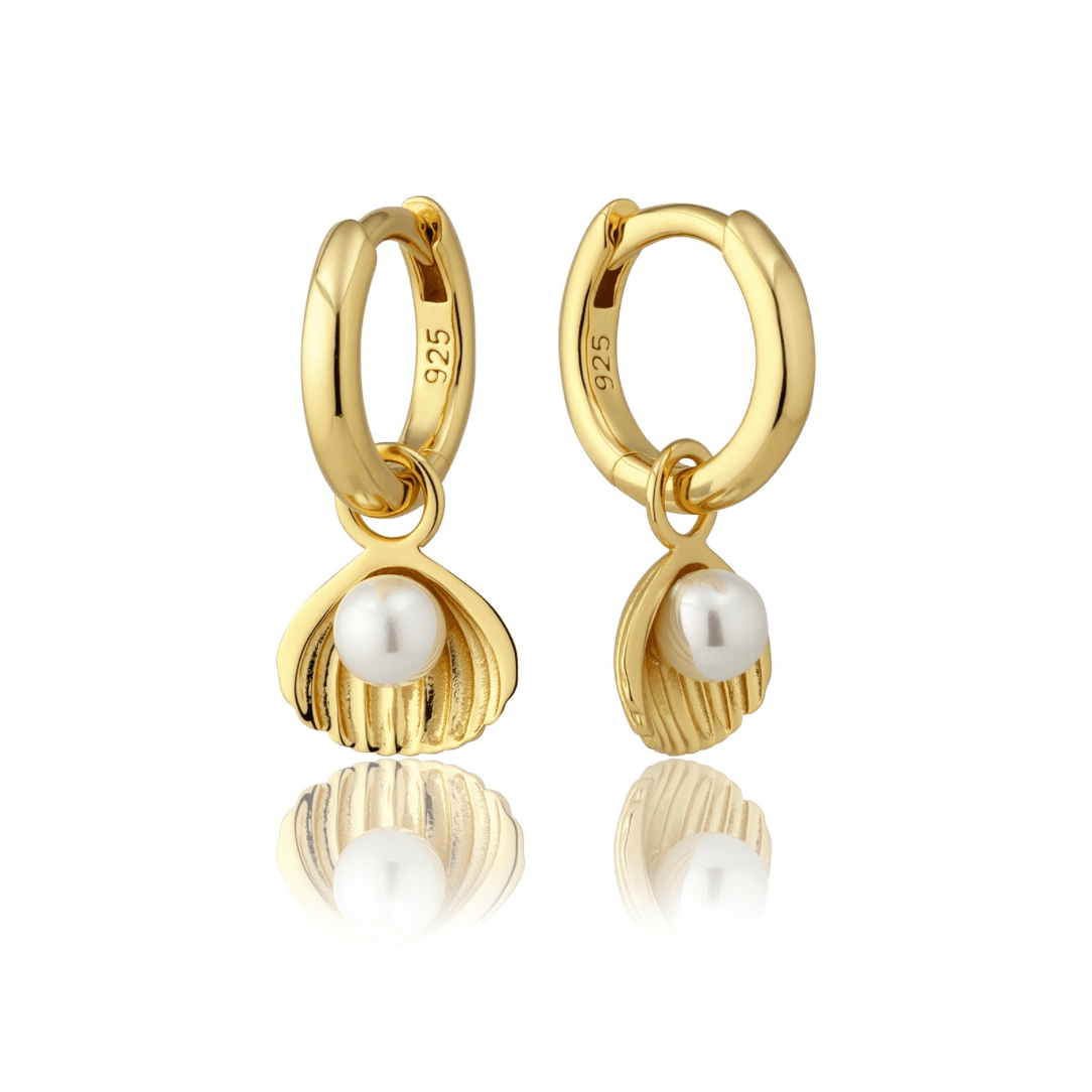 18k GOLD SHELL CHARMS & HUGGIES - LOVEY BY LOVEY