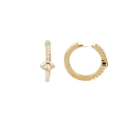 Diamond 16mm Hoops | Gold