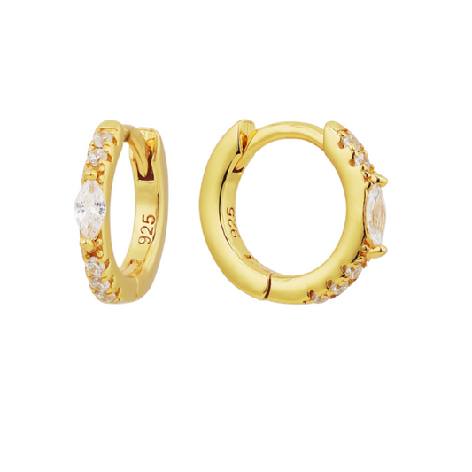 Mykonos 12.5mm Huggies | Gold