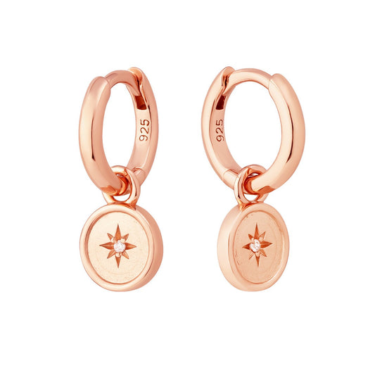 ROSE GOLD NORTH STAR HUGGIE SET