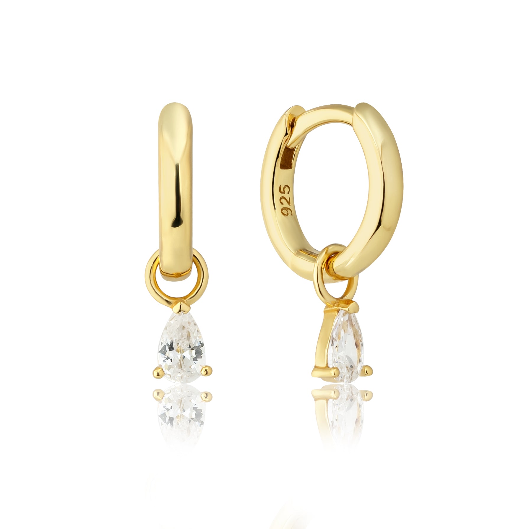 18k GOLD TEARDROP (CLEAR) CHARM - LOVEY BY LOVEY