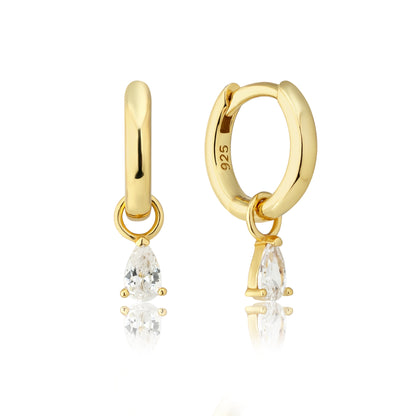 18k GOLD TEARDROP (CLEAR) CHARM - LOVEY BY LOVEY