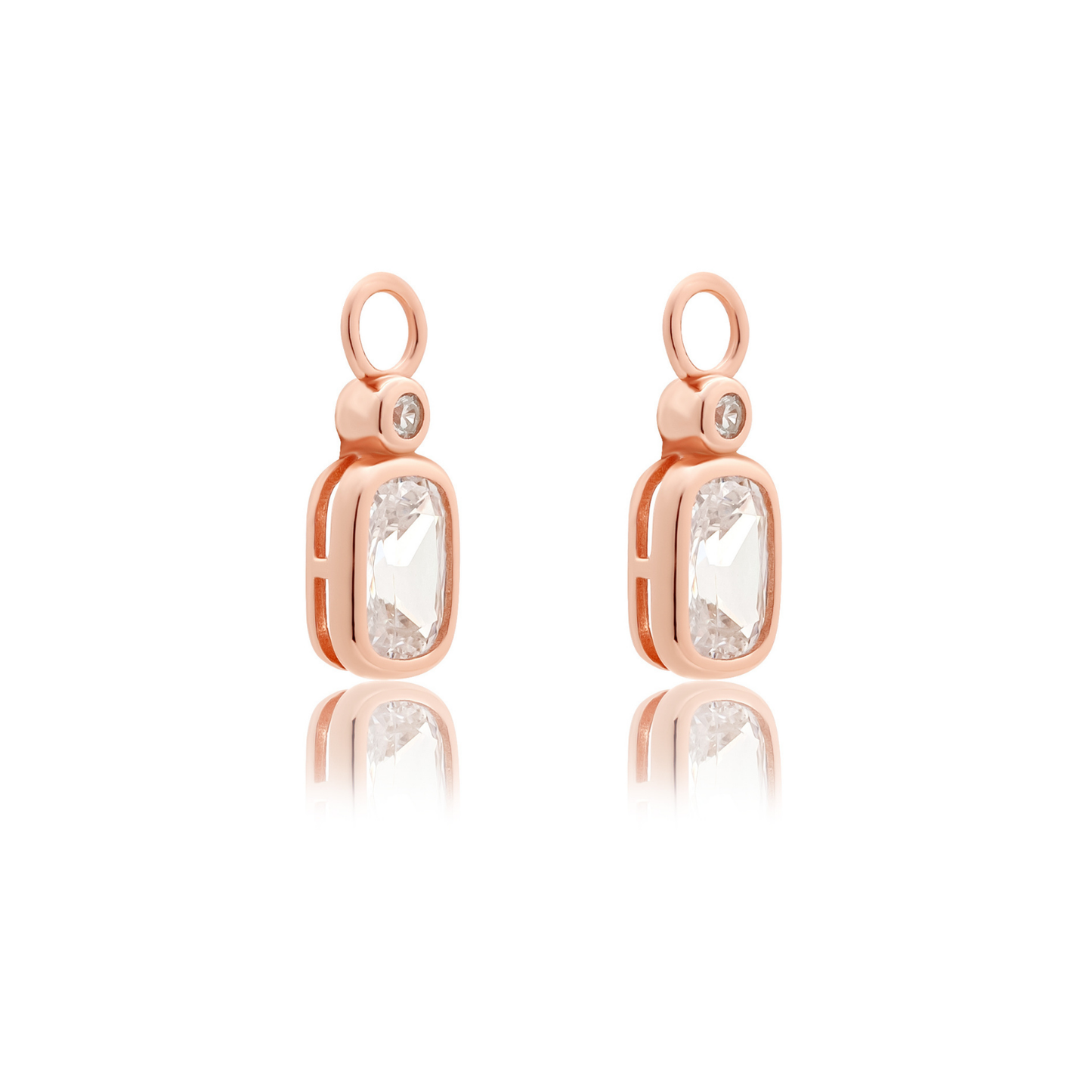 ROSE GOLD PENDANT CHARM HUGGIE SET