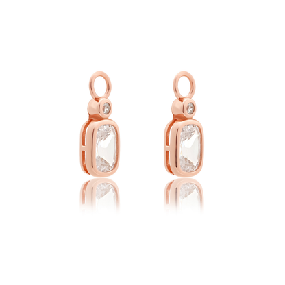 ROSE GOLD PENDANT CHARM HUGGIE SET