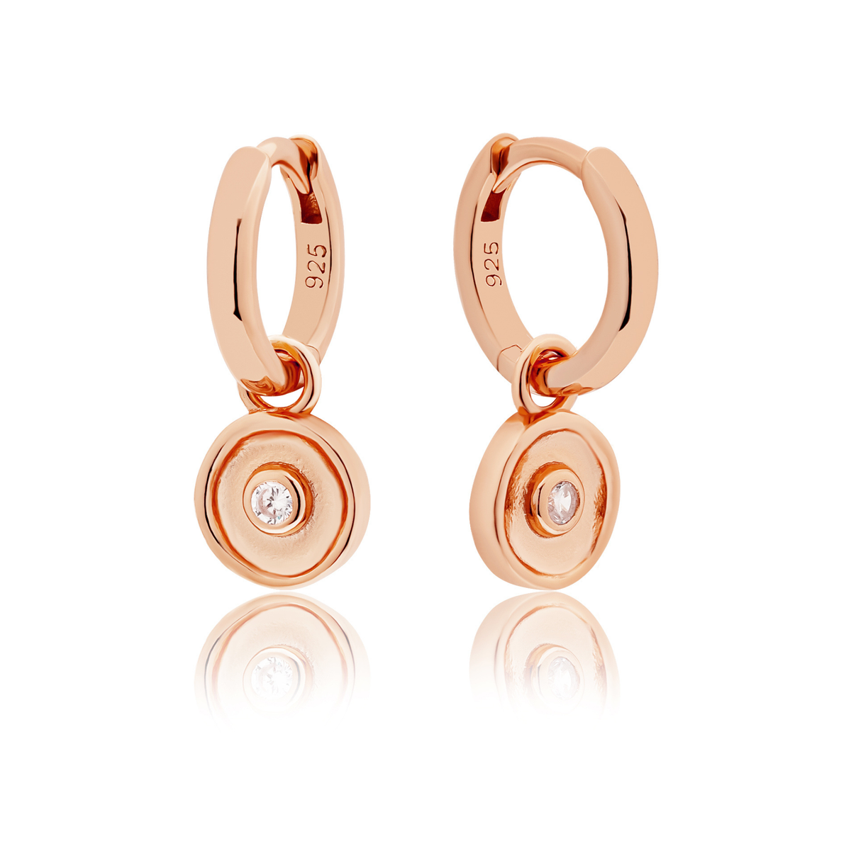 ROSE GOLD SOLARE (DIAMOND) CHARM & HUGGIE SET