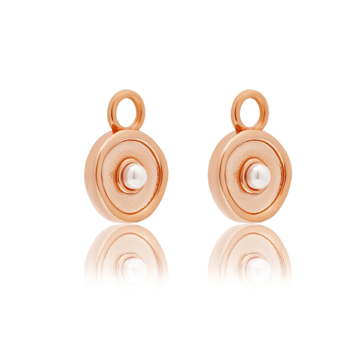 ROSE GOLD SOLARE (PEARL) CHARM & HUGGIE SET