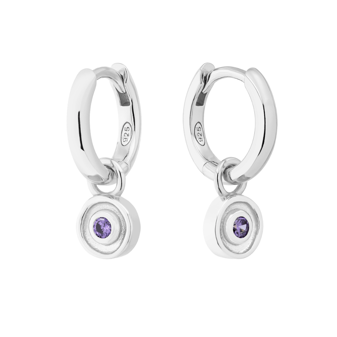 SILVER SOLSTICE (BIRTHSTONE) HUGGIE SET - LOVEY BY LOVEY