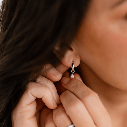 MOOREA PEARL CHARM HUGGIE SET - LOVEY BY LOVEY