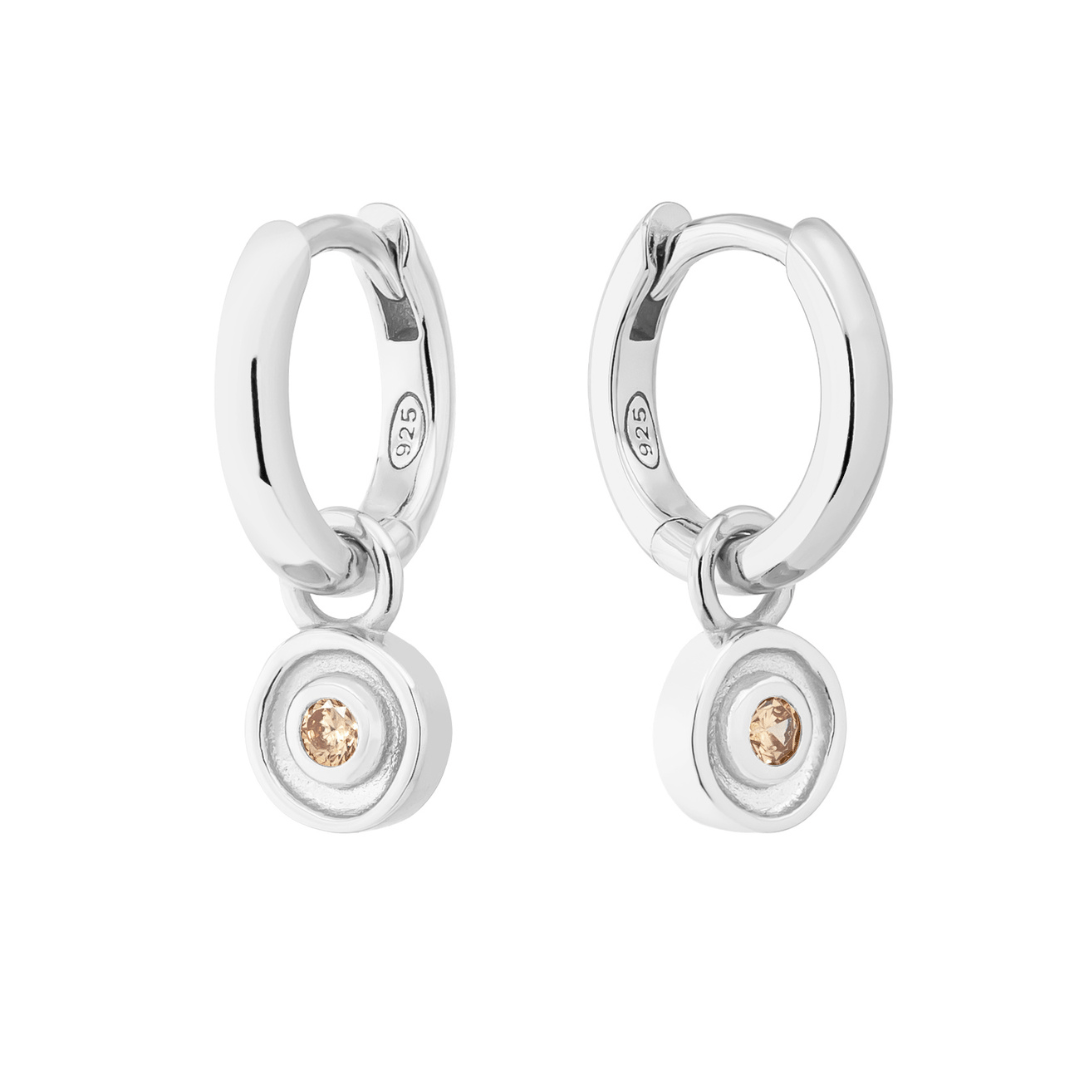 SILVER SOLSTICE (BIRTHSTONE) HUGGIE SET - LOVEY BY LOVEY