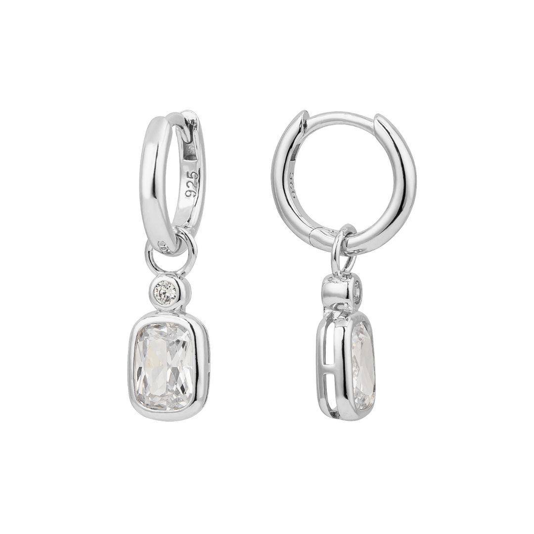 SILVER PENDANT CHARM HUGGIE SET - LOVEY BY LOVEY