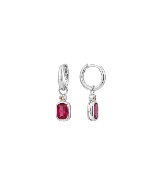 SILVER RUBY CHARMS & HUGGIES - LOVEY BY LOVEY