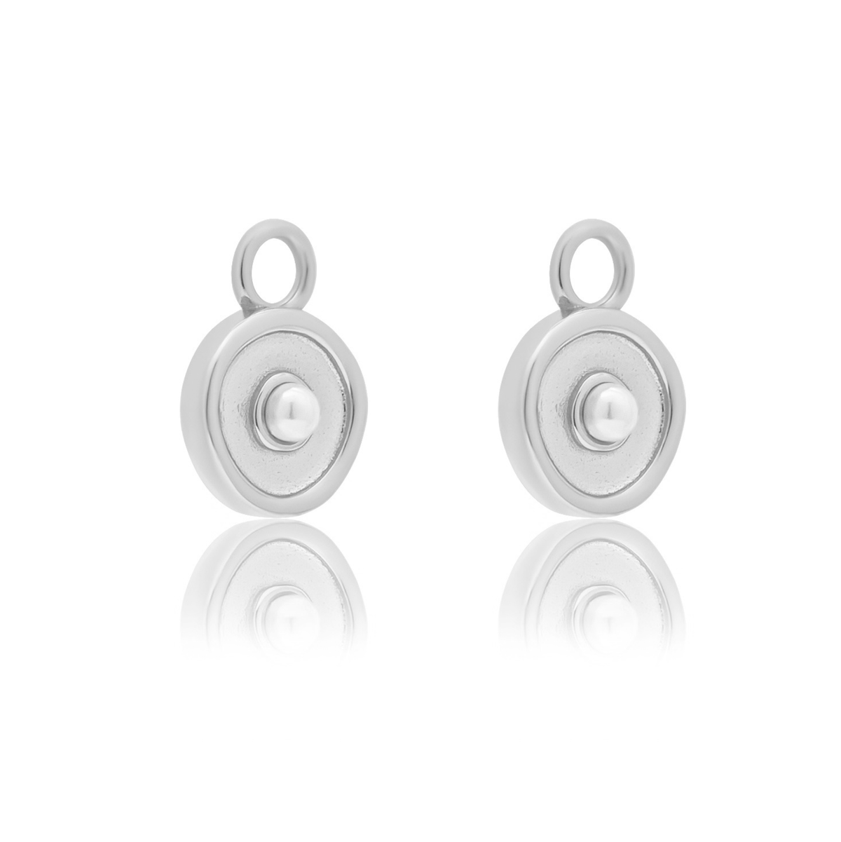 SILVER SOLARE (PEARL) CHARM & HUGGIE SET