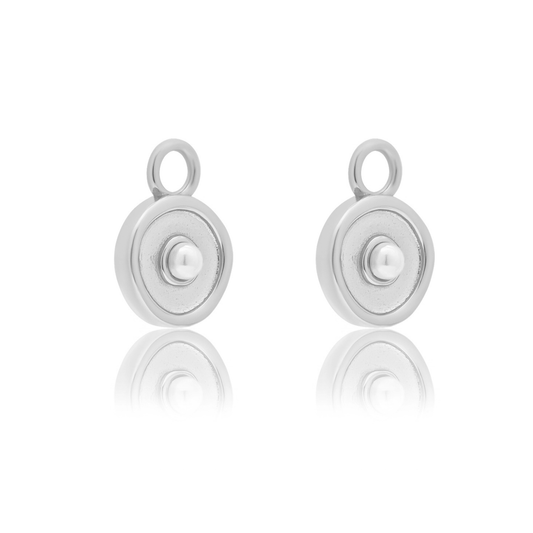 SILVER SOLARE (PEARL) CHARM & HUGGIE SET - LOVEY BY LOVEY