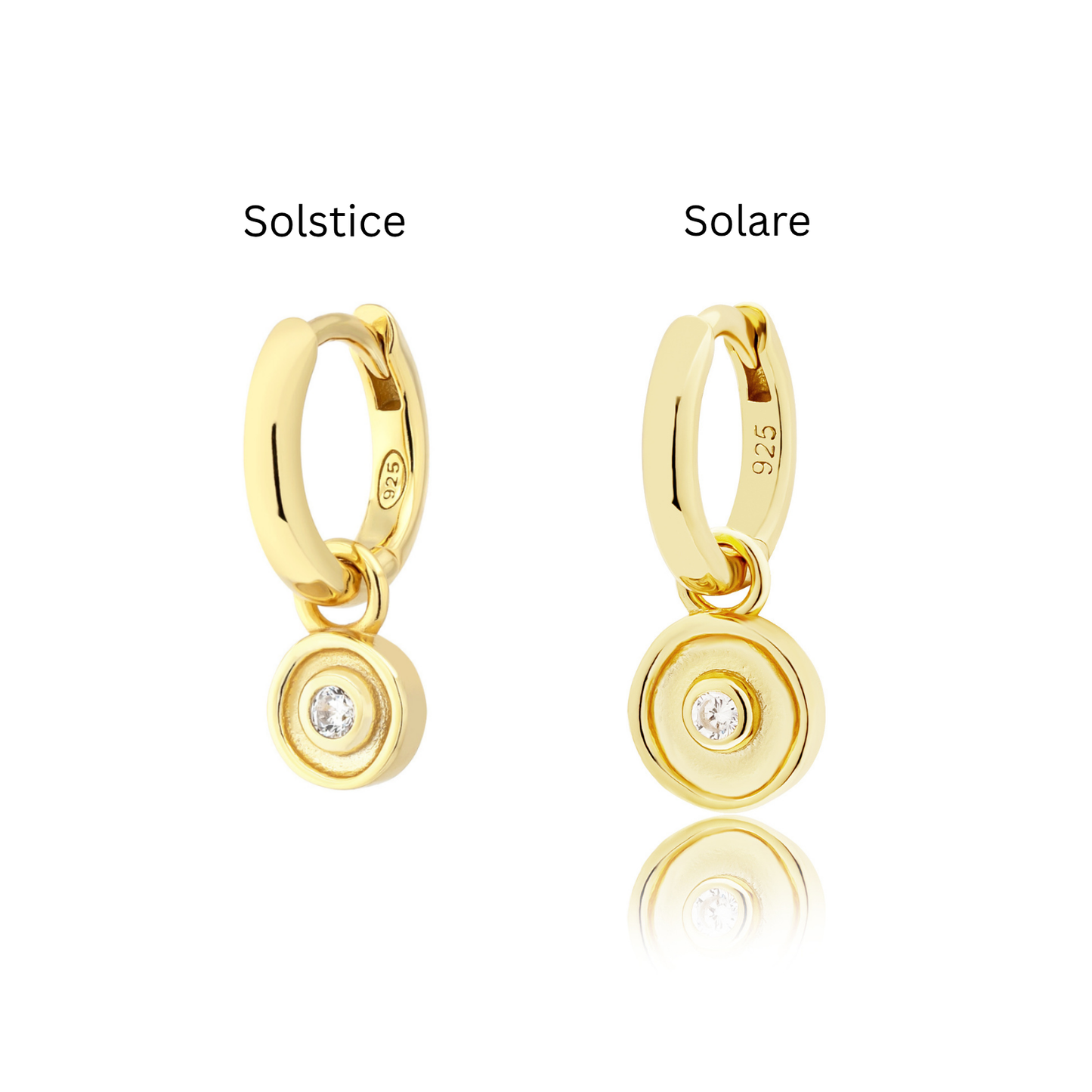 18K GOLD SOLARE (DIAMOND) HUGGIE SET