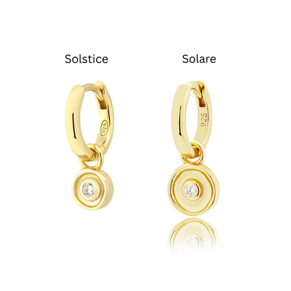 18K GOLD SOLARE (DIAMOND) HUGGIE SET